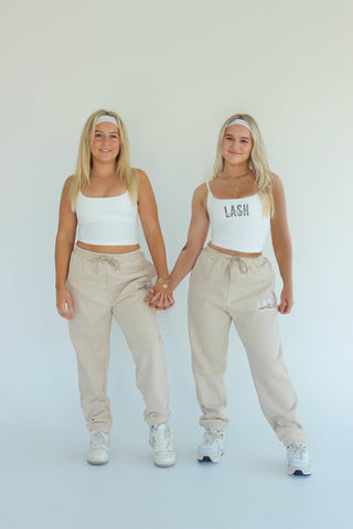 Cream ‘Lash Artist’ Trackpants